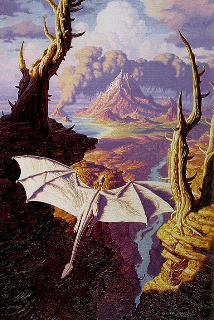 flying white dragon