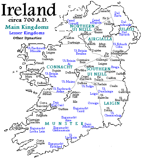 Ireland map 700AD